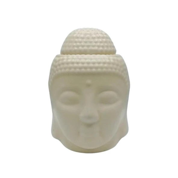 Seramik Buda Buhurdanlık Krem Mat 13cm