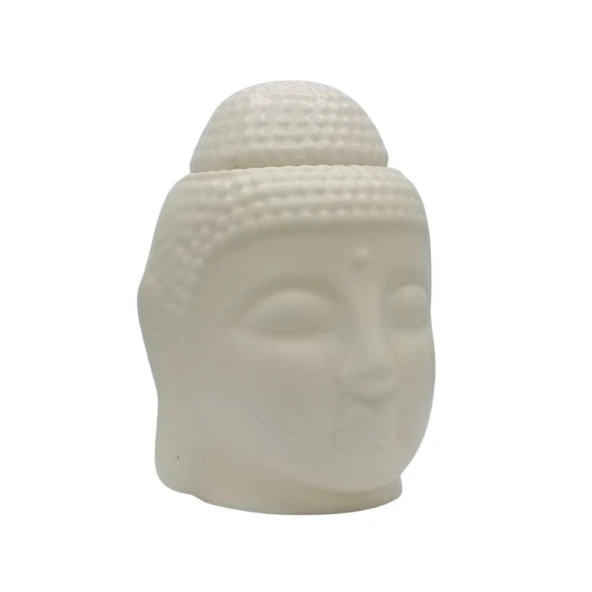 Seramik Buda Buhurdanlık Krem Mat 13cm - 2
