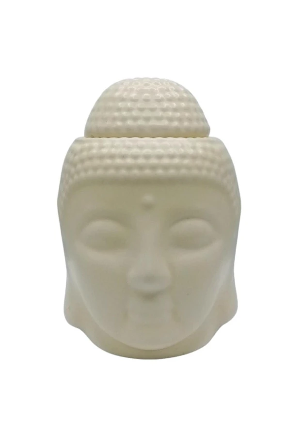 Seramik Buda Buhurdanlık Krem Mat 13cm - 5