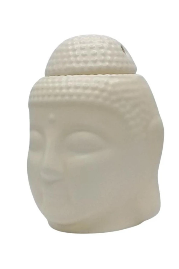 Seramik Buda Buhurdanlık Krem Mat 13cm - 6