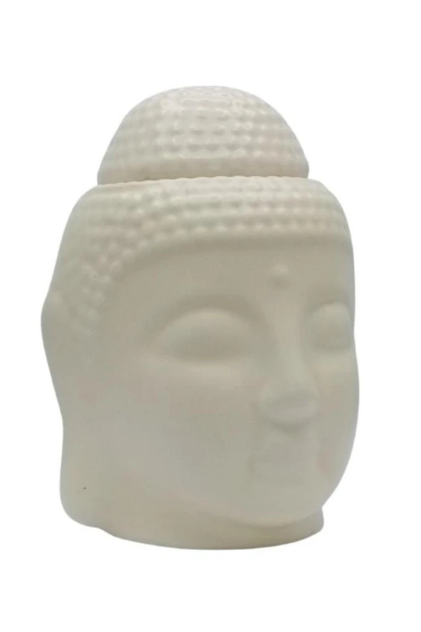 Seramik Buda Buhurdanlık Krem Mat 13cm - 7