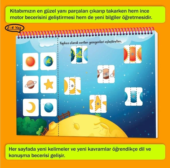 Y.Z. 16-24 Ay ve 2-4 Yaş Konuşma ve Dikkati Geliştiren Cırt Cırtlı Etkinlik Kitabım İkili Set - 6