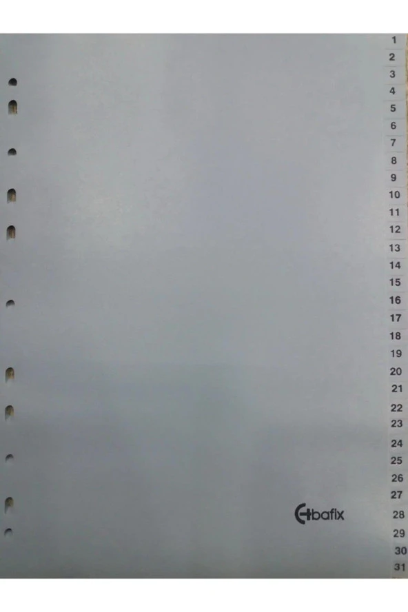 Bafix Seperatör 1-31 Rakamlı Plastik A4 Seperatör (10 Adet) - 2