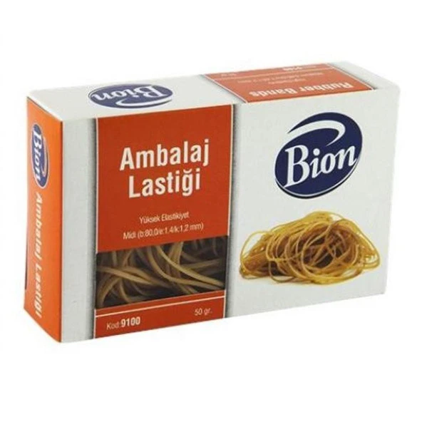 Bion Lastik Kutu %80 Kauçuk 50 Gram Midi Ambalaj Lastiği (96 Lı Paket)