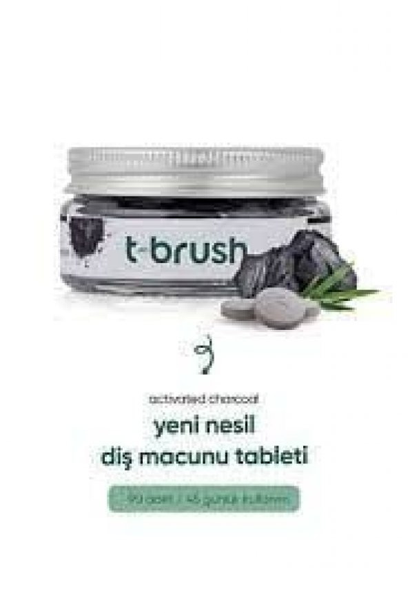 T-brush Aktif Kömürlü Doğal Diş Macunu Tableti Florürsüz 90 Tablet