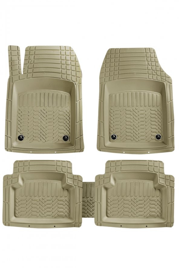 Skoda Fabia 1999-2007 Model ve Sonrası Uyumlu Oto Paspas 4D  Profesyonel (Bej)