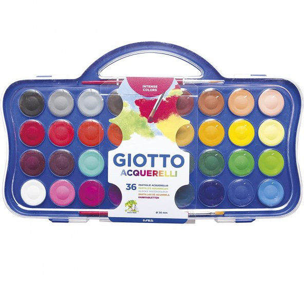 Giotto Sulu Boya 30mm 36 Renk Plastik Kutu Set (1li Paket) - YENİ