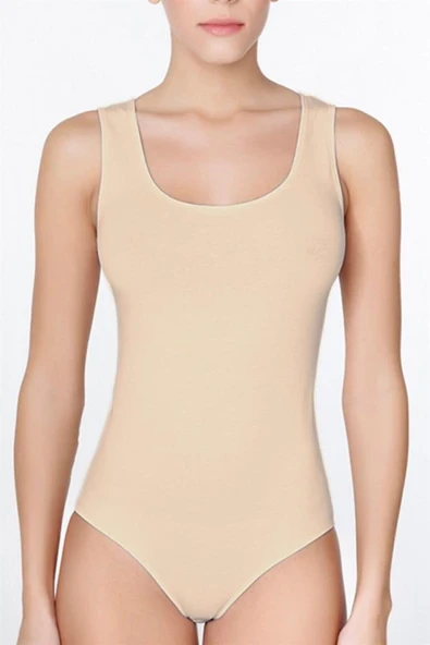 Çift Kaplan Bayan Geniş Askılı Çıtçıtlı Body 761 - Resim 4