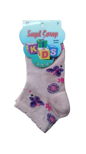 12 Çift Sayıl Kız Çocuk Spor Çorap Kısa Patik Çorap - Resim 2