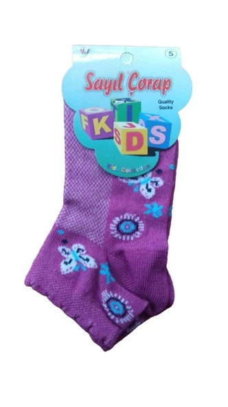 12 Çift Sayıl Kız Çocuk Spor Çorap Kısa Patik Çorap - Resim 3