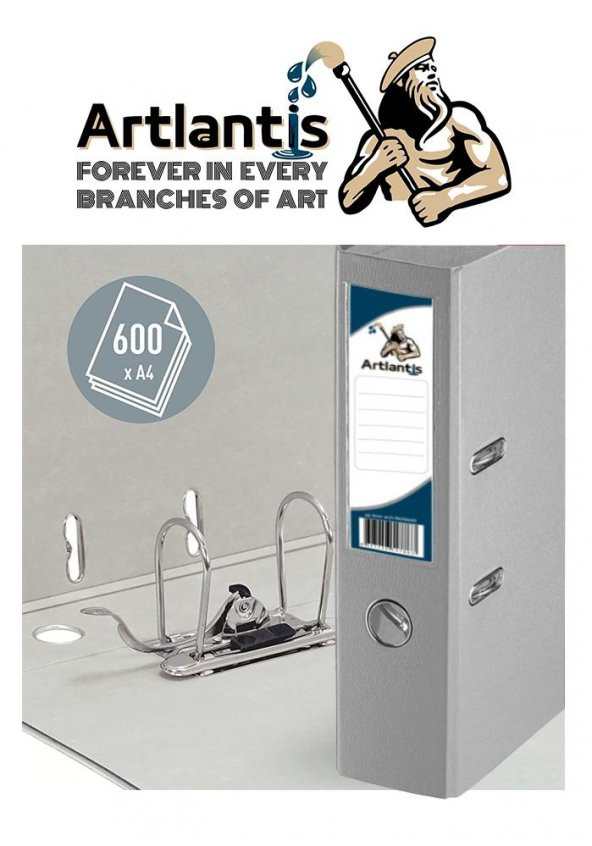 Büro Klasörü Gri Geniş 2 Adet Plastik Geniş Gri Klasör Halkalı Paslanmaz Çelik Klipsli 2 Adet - 2