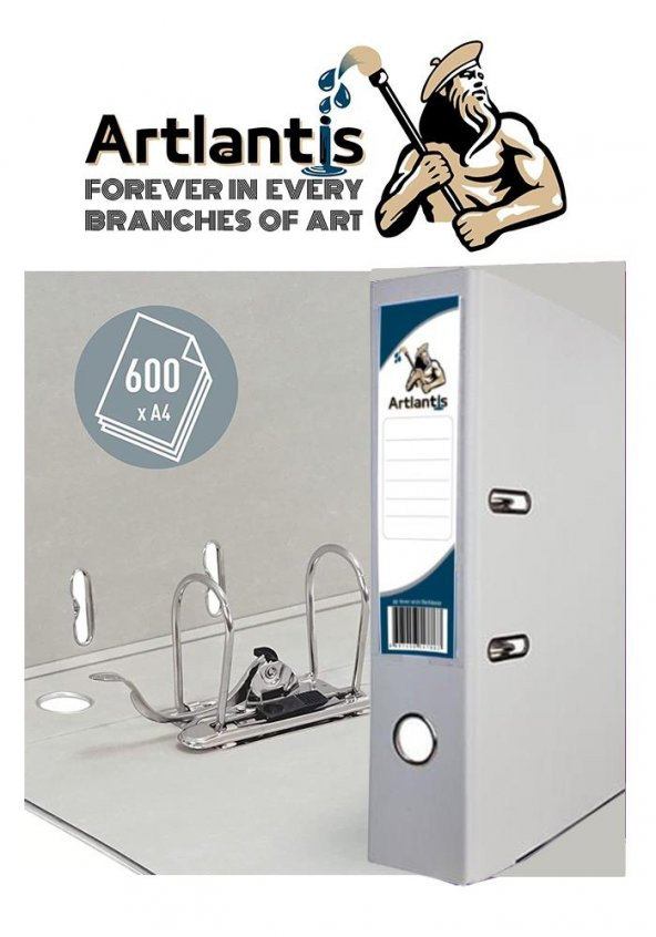 Büro Klasörü Beyaz Geniş 5 Adet Plastik Geniş Beyaz Klasör Halkalı Paslanmaz Çelik Klipsli 5 Adet - 2