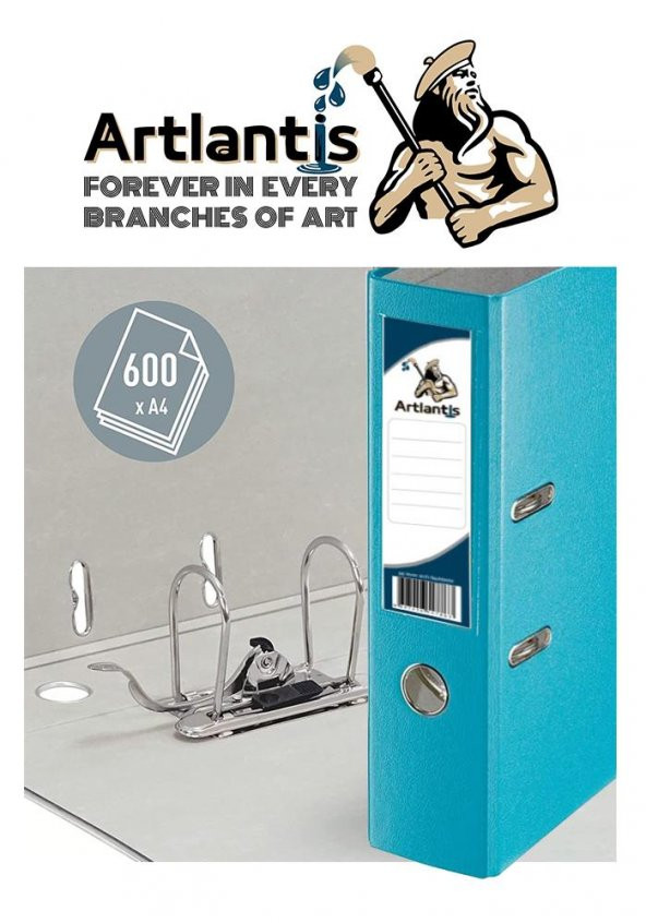 Büro Klasörü Turkuaz Geniş 10 Adet Plastik Geniş Turkuaz Klasör Halkalı Paslanmaz Çelik Klipsli 10 Adet - Resim 2