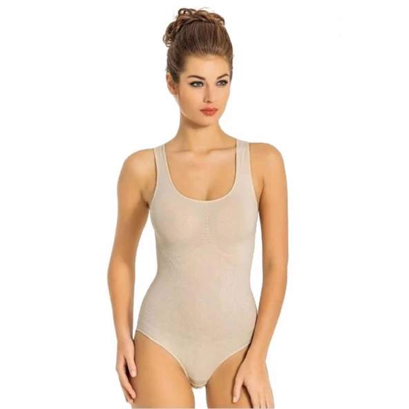 Miss Fit 1905 Bayan Kalın Askılı Korsajlı Body
