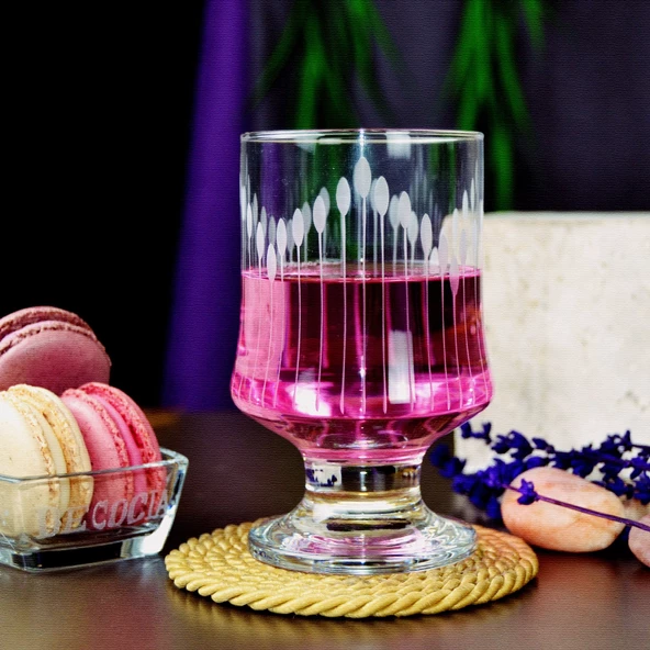 Decocia Aria 6 Adet Ayaklı Su Bardağı Magnolia Cup 310 cc Vega Desenli - Resim 2