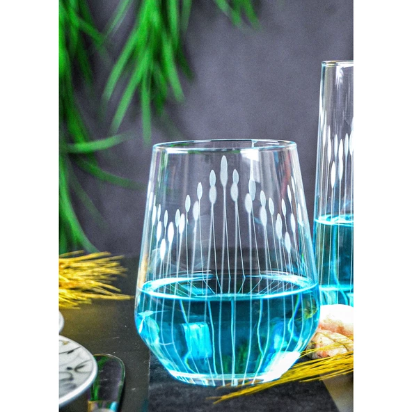 Decocia Kazaan 6 Adet Su ve Meşrubat Bardağı 425cc Vega Desenli - Resim 2