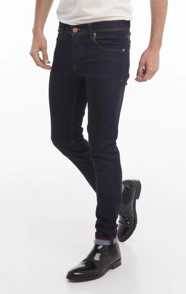 Erkek Slim Fit Boru Paça Rahat Likralı Kot Pantolon - 6