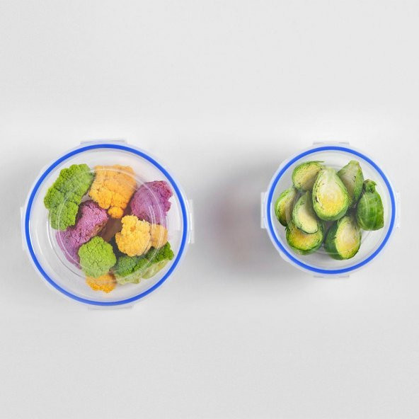 Plastik Saklama Kabı Silikon Contalı Yuvarlak 2100 ml - 3