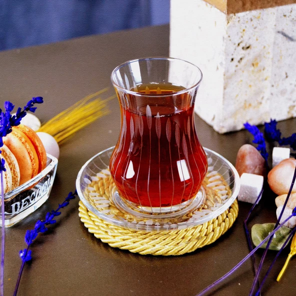 Decocia Afro 6 Kişilik 12 Parça Çay Seti 170cc Vega Desenli - Resim 2