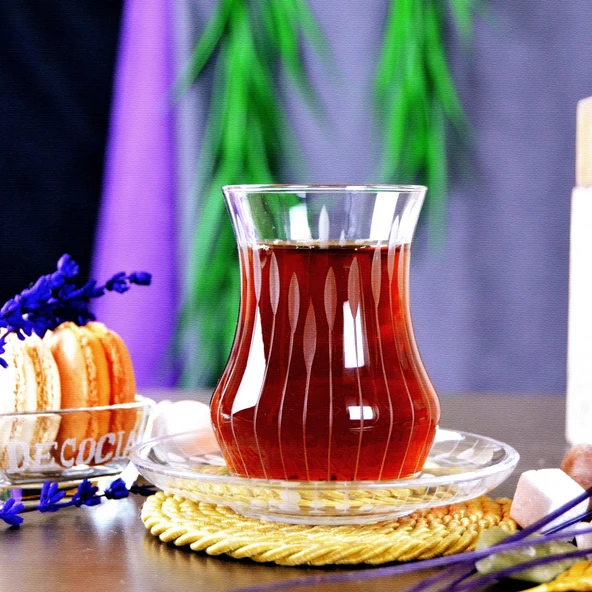 Decocia Afro 6 Kişilik 12 Parça Çay Seti 170cc Vega Desenli - Resim 3