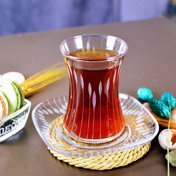 Decocia Nazen 12 Kişilik 24 Parça Çay Seti 175cc Vega Desenli - Resim 2