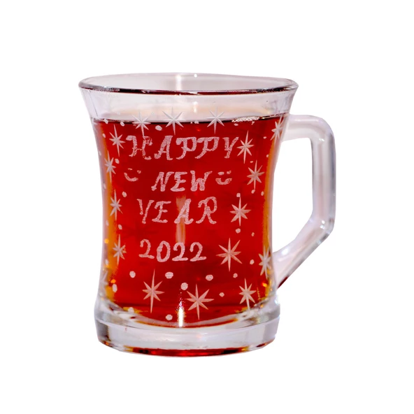Decocia Yeni Yıl Hediyesi Kişiye Özel Yazılı İsimli Cam Kupa 225CC Handmade - 2