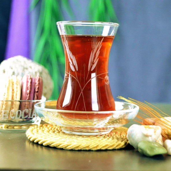 Decocia S03 6 Kişilik 12 Parça Çay Seti 135cc Sürgün Desenli - Resim 3