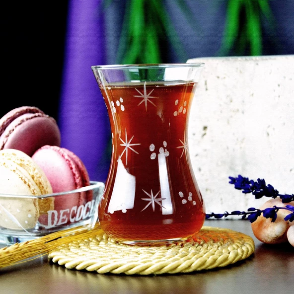 Decocia S03 12 Kişilik 24 Parça Çay Seti  135cc Sema Desenli - Resim 4