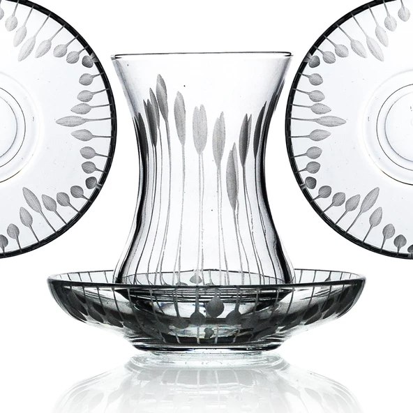 Decocia Pudgy 25 Parça  6 Kişilik Kesme Bardak Çeyiz Seti Vega Desenli - Resim 4