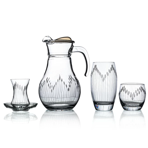 Decocia Pudgy 25 Parça  6 Kişilik Kesme Bardak Çeyiz Seti Vega Desenli ürün görseli