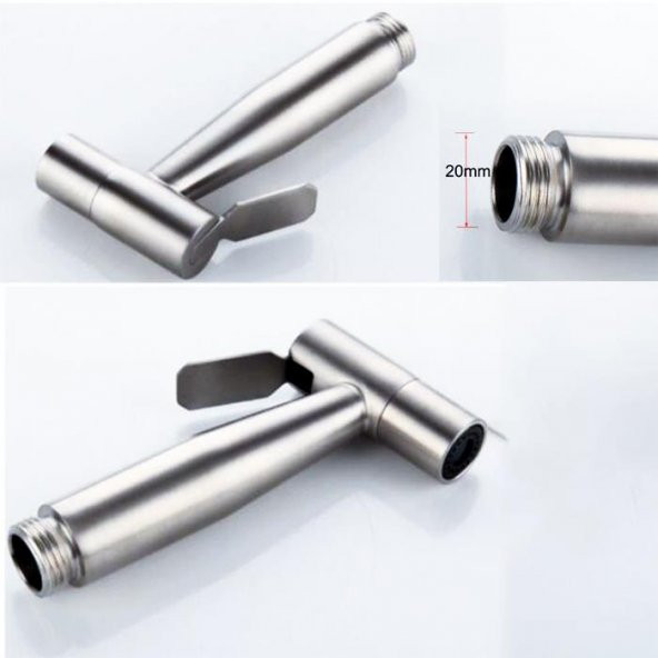 Coofbe 1.5Metre Hortumlu Sprey Tabancalı Lavabo ve Tuvalet Musluğu, Çelik, Su Sızdırmaz, 4 Parça Set - 4