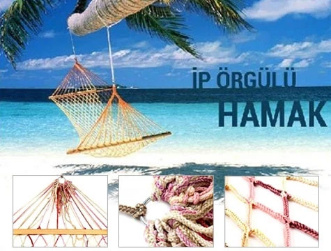 İp Örgülü Ahşap Hamak