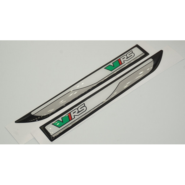 Skoda VRS Rapid Yan Aynalar Ve Çamurluk Yanı Damla Desen Bıçak Logo Arma Seti - Resim 3