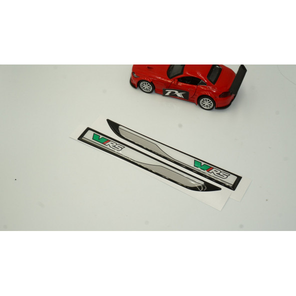 Skoda VRS Scala Yan Aynalar Ve Çamurluk Yanı Damla Desen Bıçak Logo Arma Seti - Resim 2