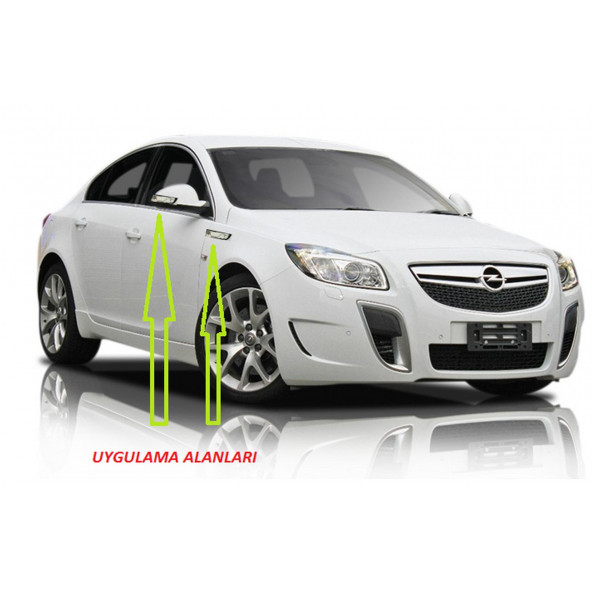 Opel OPC insignia Yan Aynalar Ve Çamurluk Yanı Damla Desen Bıçak Logo Arma Seti - 5