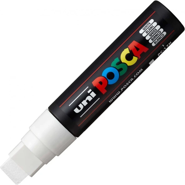 Uniball Posca 15mm Kesik Uçlu Poster Markörü Beyaz / PC17K
