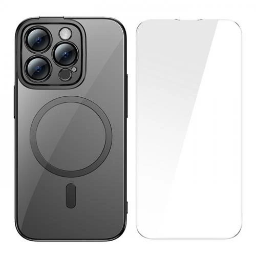 Baseus 14 PRO Magsafe Uyumlu Armor Kamera Korumalı Kılıf Ve Tempered Ekran Koruyucu Set 14 Pro Kılıf Ekran Koruyucu Set