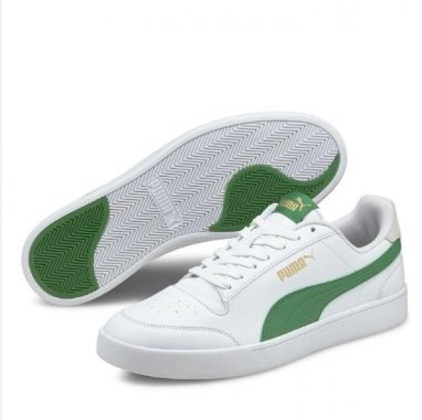Puma Shuffle - Erkek Beyaz Yeşil Spor Ayakkabı 30966813 E-421 - 3