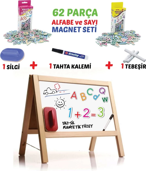 Diy-Toy Masaüstü Manyetik Yazı Tahtası 62 Parça Magnetli  2243