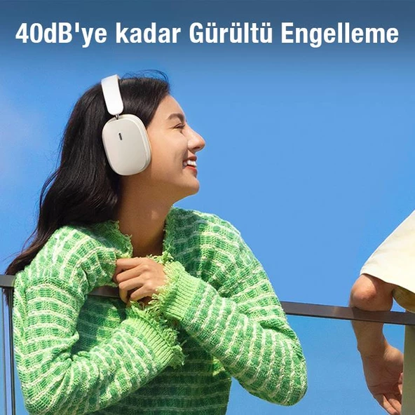 Baseus BT5.2V Hybrid ANC 45Db Gürültü Engelleyici Kafaüstü Mikrofonlu Kulaklık, 800Mah Bataryalı - 7