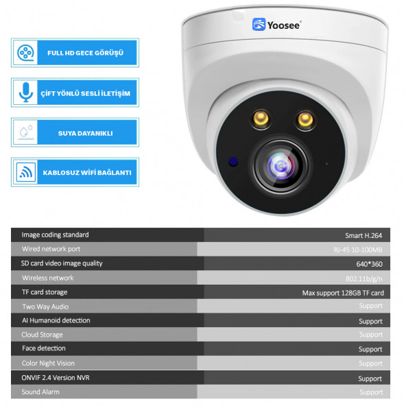 1080P HD  IP kamera AI yüz hareket algılama WIFI güvenlik kamerası  Video gözetim Onvif iki yönlü ses - 6
