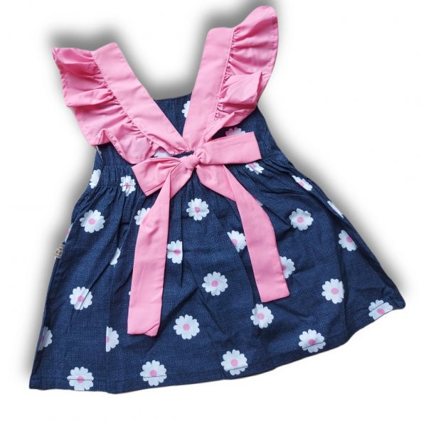 Jolbaby Fırfır Detaylı Çiçekli Kız Bebek Bayramlık Elbise