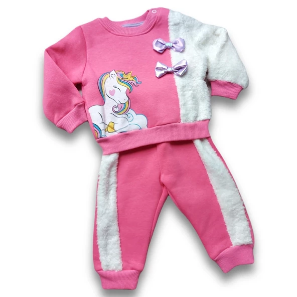 Jolbaby Unicorn Baskılı Alt Üst Kız Bebek Takım Eşofman