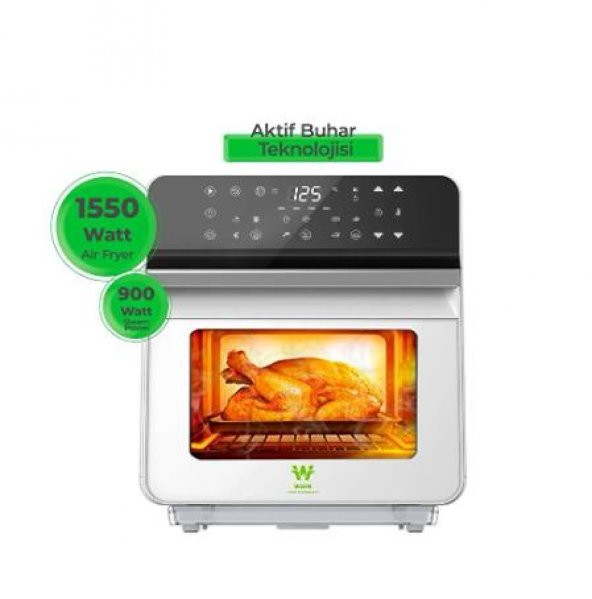 Wiami Airfryer 10.5 L Buharlı Hava Fritözü Beyaz-2023 Yeni Modeli - 2