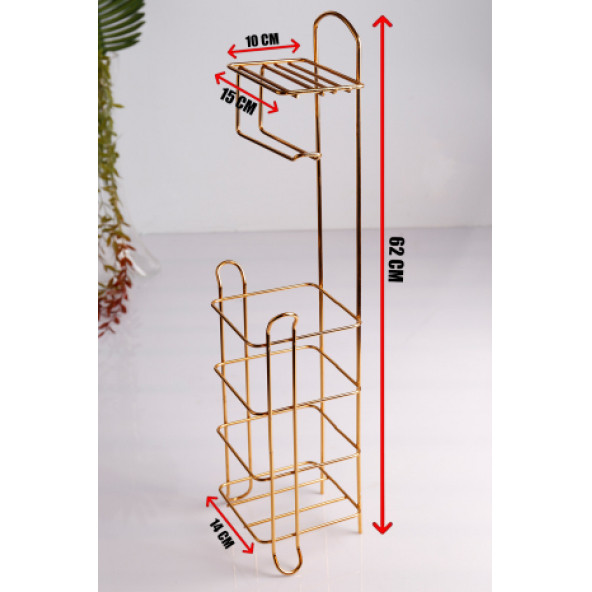 KARE BEYAZ STANDLI YEDEKLİ ÇOK AMAÇLI WC KAĞITLIK - BEYAZ KARE - 2