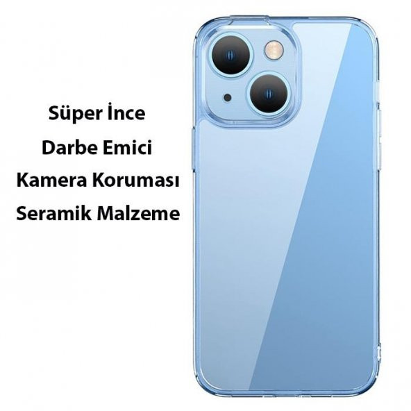 Baseus iPhone 14 6.1inc Silikon Kılıf ve Full Kaplama Kırılmaz Ekran Koruyucu, Darbe Emici Kılıf - 6
