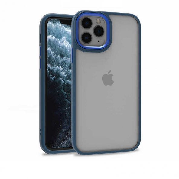 Apple iPhone 11 Pro Kılıf Flora Kapak - Mavi