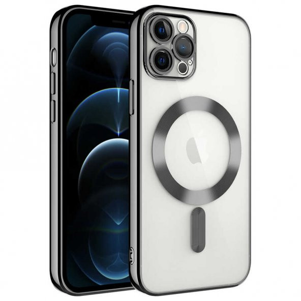 Apple iPhone 11 Pro Kılıf Kamera Korumalı Magsafe Wireless Şarj Özellikli Demre Kapak - Siyah