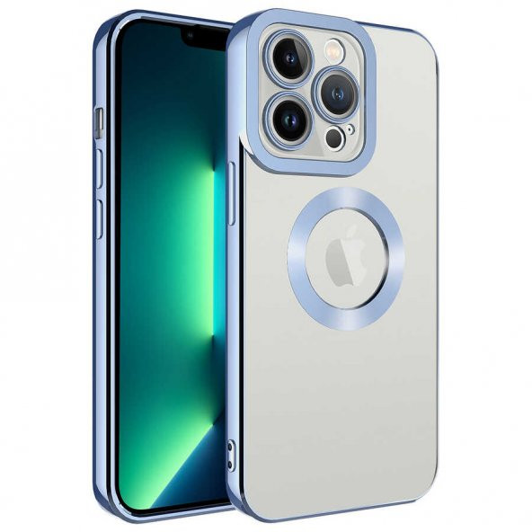 Apple iPhone 11 Pro Kılıf Kamera Korumalı Logo Gösteren Omega Kapak - Sierra Mavi