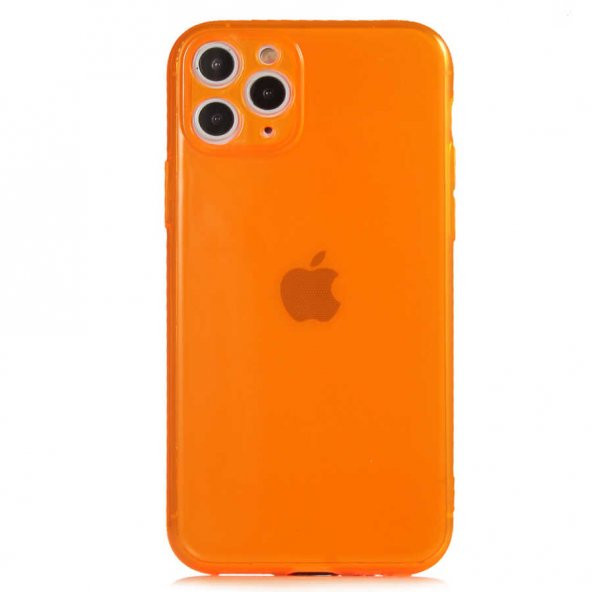 Apple iPhone 11 Pro Kılıf Mun Silikon - Turuncu